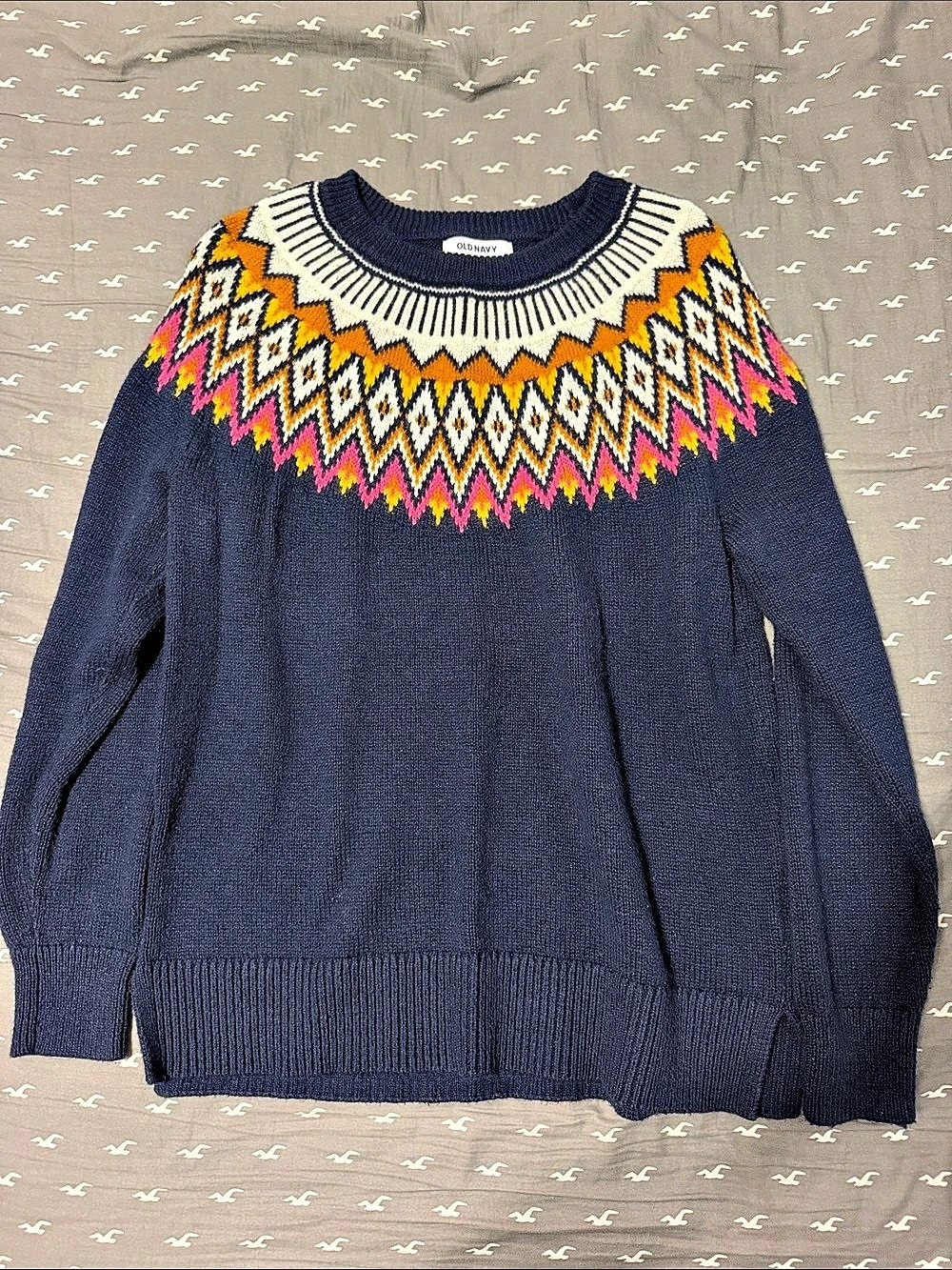 Old Navy Crew-Neck Sweater Blue & Orange